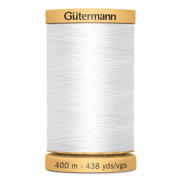 Bumullstråd 400 meter vit Gutermann